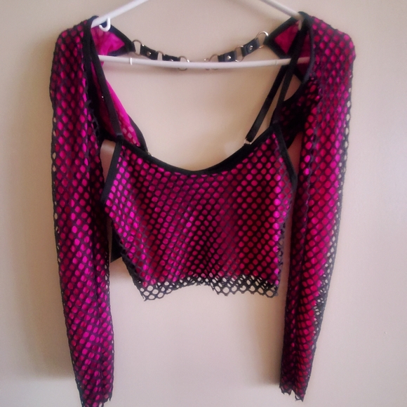 COPY - COPY - Fishnet cami crop top set - Picture 2 of 6
